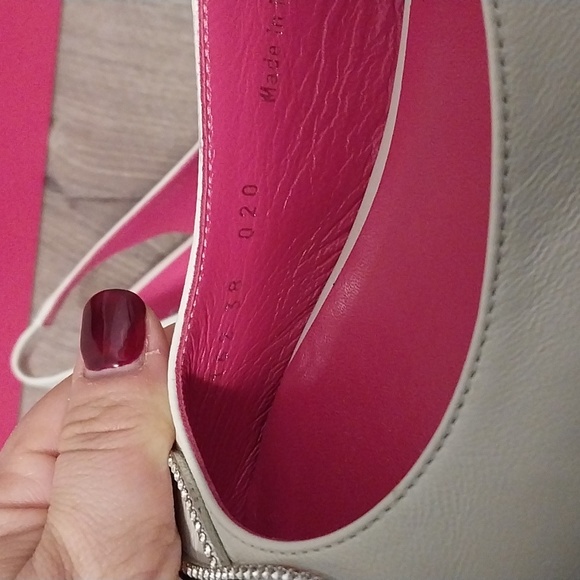 LE BABE white leather flats with Diamond bow size 38 - Picture 5 of 6